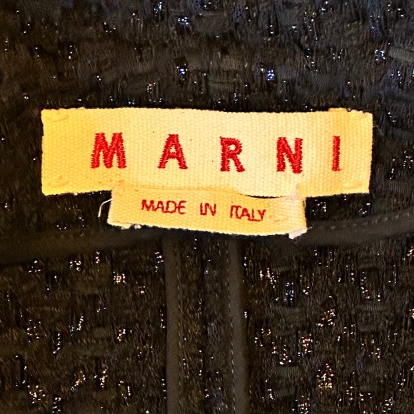 Couture Tweed Blazer | Marni | Black and Navy Metallic - Picture 8 of 10